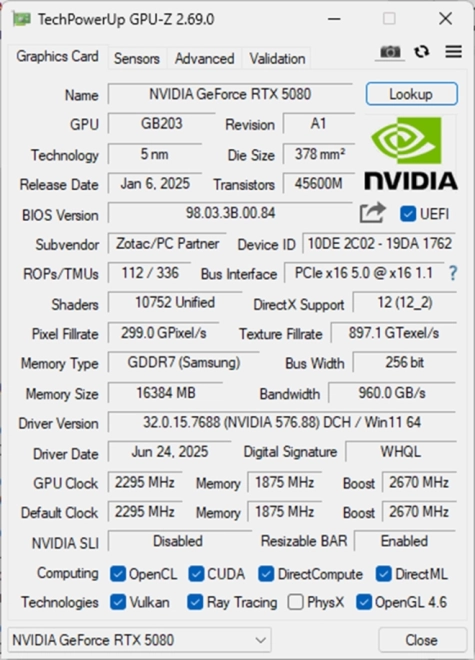 Le logiciel GPU-Z est disponible en version 2.69.0