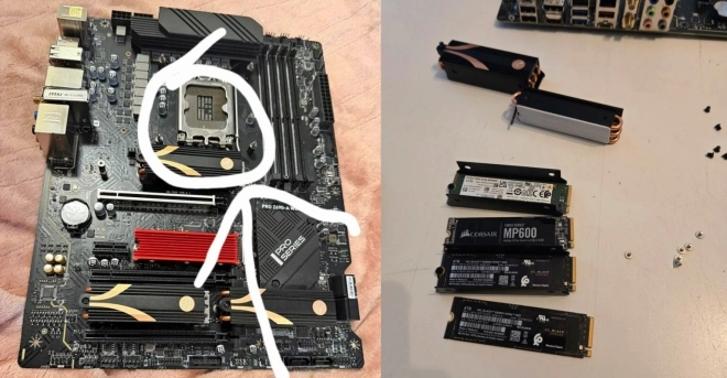 Il ach�te une carte m�re Z690 HS � 50 dollars, mais �quip�e de 1900 dollars de SSD