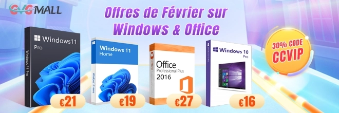 En f�vrier Windows � partir de 11 euros ! Activation et support garanti par GVGMall