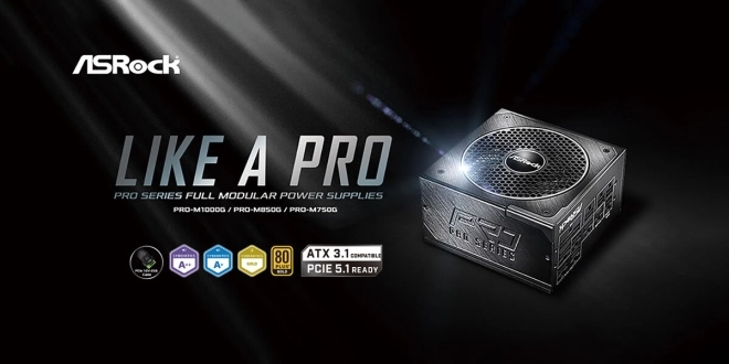 ASRock lance ses alimentations PRO Series modulaires en ATX 3.1 et PCIe 5.1