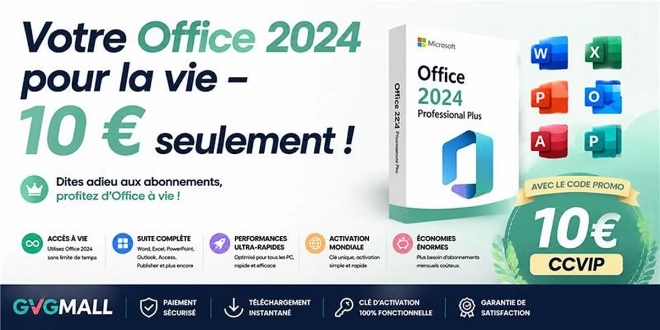 Dites adieu aux abonnements : Office 2024 Pro � vie pour seulement 10 � !