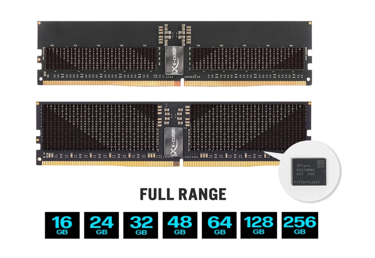V-Color annonce ses RDIMM DDR5 pour Intel W890, avec des mod�les jusqu�� 9600 MT/s