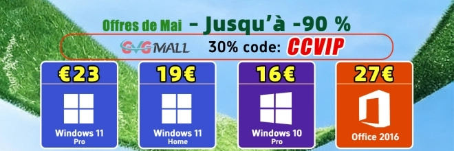 1 er mai chom�, Windows brad� et disponible � partir de 11 euros