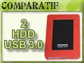 Deux disques durs externes USB 3.0