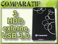 Trois disques durs externes USB 3.0