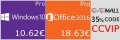 Microsoft Windows 10 Pro OEM à 10.62 euros et Office 2016 à 18.68 euros avec le code promo CCVIP