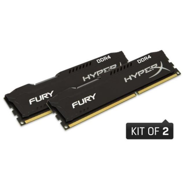 - DDR4 Fury, Noir, 16 Go (2 x 8 Go), 2400 MHz, CAS 15