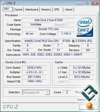 Test processeur Intel E7200