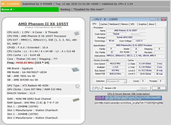 OC AMD Phenom II X6 1055T 2.8 GHz