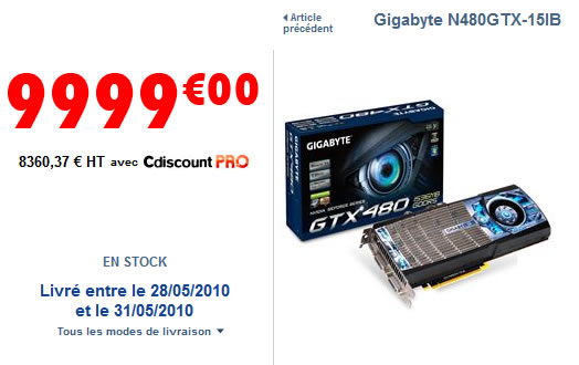 GTX480 � 9999 Euros