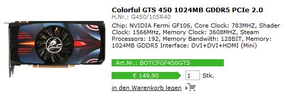 Combien pour une GTS450?