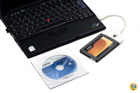 Test SSD Crucial C300 64 Go avec kit de transfert