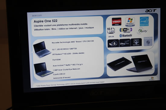 [ITP2011] Acer Aspire One 522, du netbook Brazos vraiment sympa