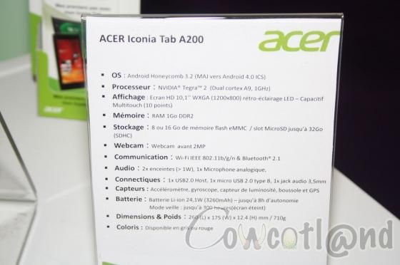[ITP2012] Acer Iconia Tab A200 : du Tegra 2 APACHER