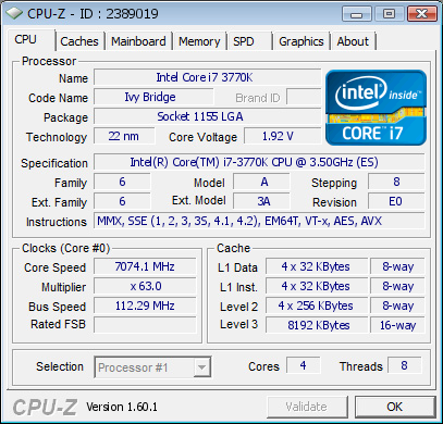 Le 3770K en mode record
