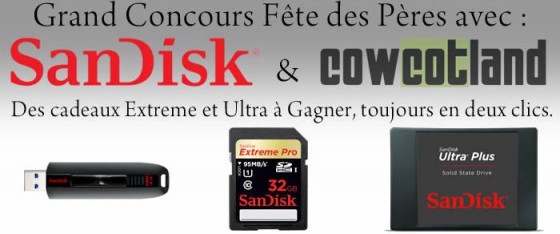 concours fete peres sandisk cowcotland carte sandisk extreme uhs-i