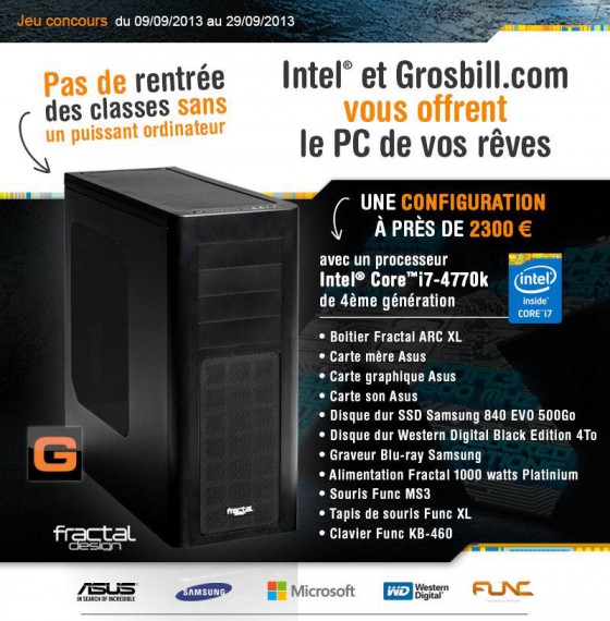 concours grosbill intel font gagner machine 2300 euros