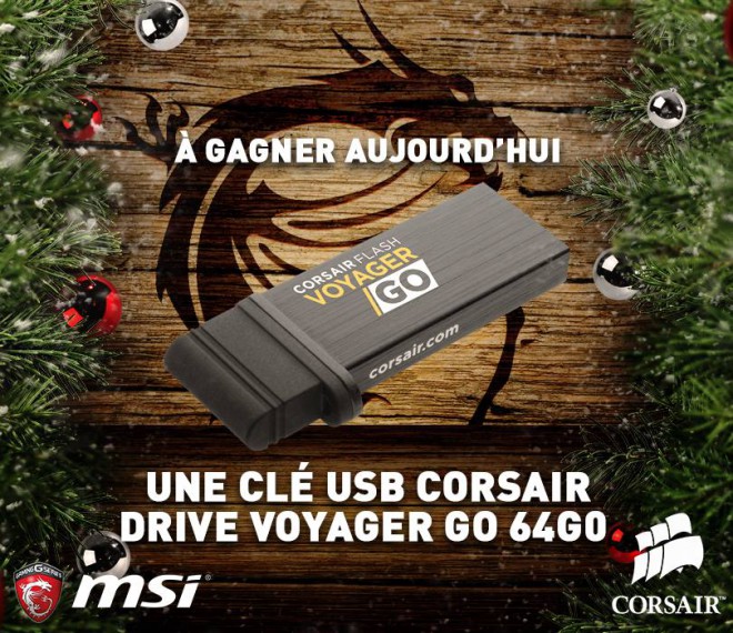 concours msi drive voyager go usb3 64go corsair gagner