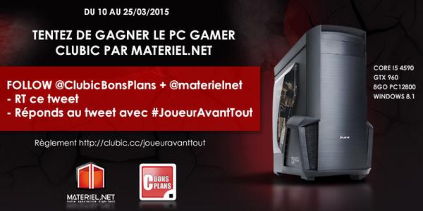 concours clubic materiel net font gagner pc clubic gamer