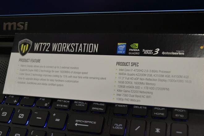 pc portable msi wt72 workstation devoile gdc 2015