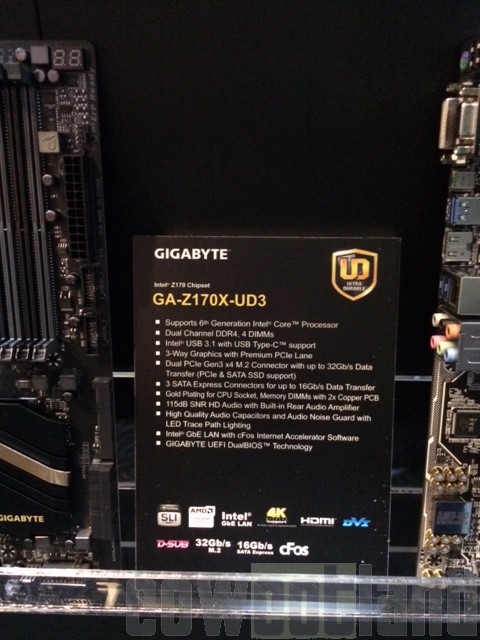 computex 2015 carte mere gigabyte ga-z170x-ud3 ga-z170xp-sli