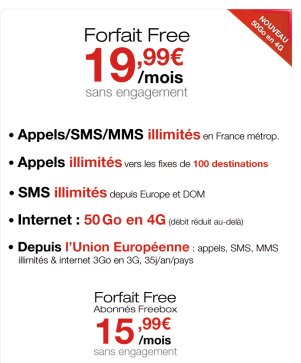 free mobile integre 50 go internet mobile forfait 4g