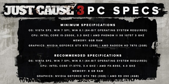 configurations pc just cause 3