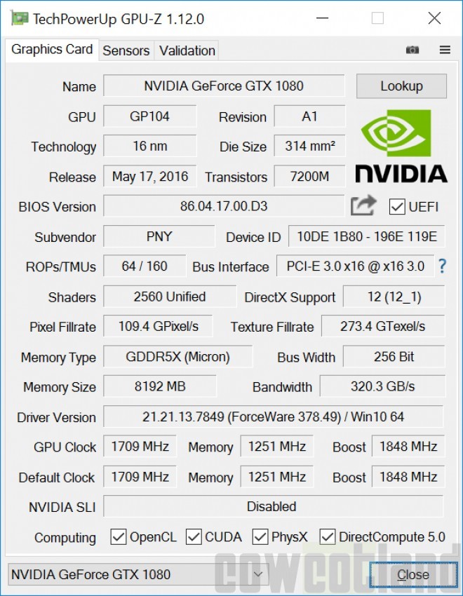 cowcotland-preview carte-graphique pny-gtx-1080-xlr8-oc gaming