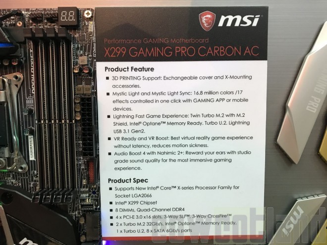 computex-2017 carte-mere msi-x299-gaming-pro-carbon-ac