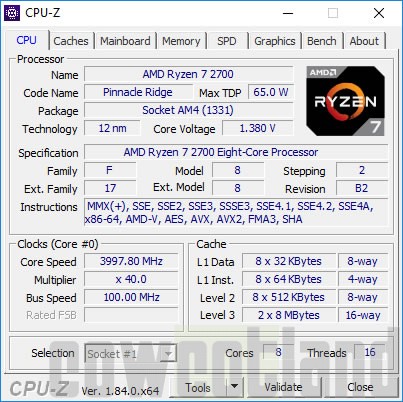 processeur AMD ryzen7 2700X 310 euros