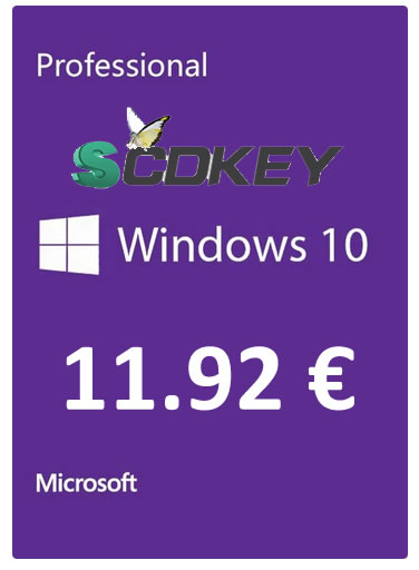 clé Windows10 Pro 12-euros SCDKey Cowcotland