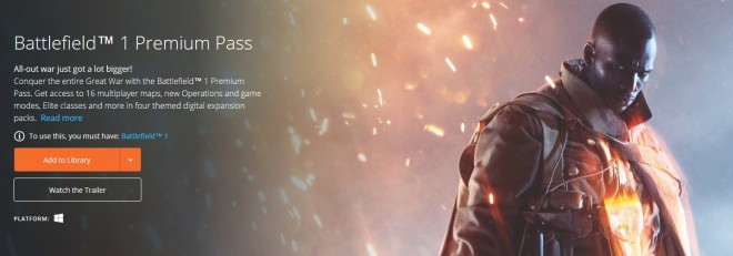PremiunPass Battlefield-1-4 offerts cette semaine Origin