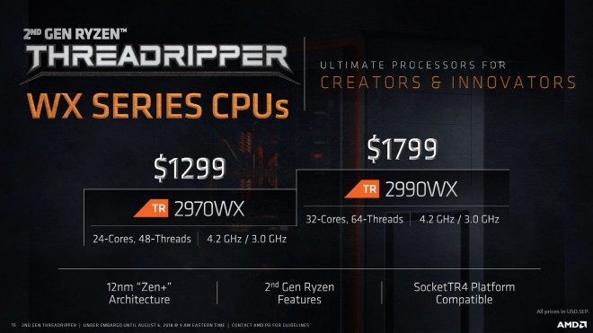 prix vente processeur AMD Ryzen Threadripper 2950X