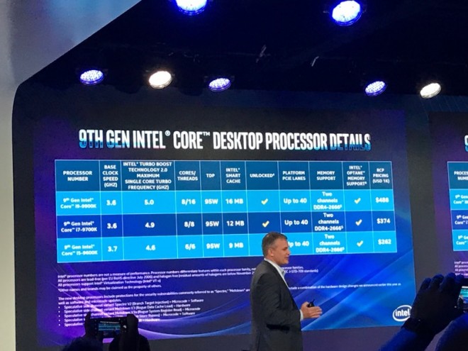 processeurs intel corei5-9600k corei7-9700k corei9-9900k