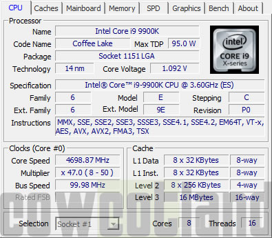 test processeurs intel Corei7-9700K Corei9-9900K