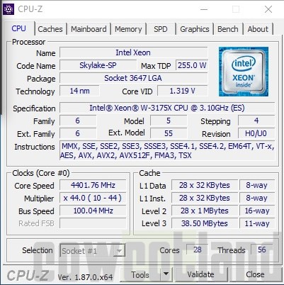 overclocking processeur intel Xeon W3175X 