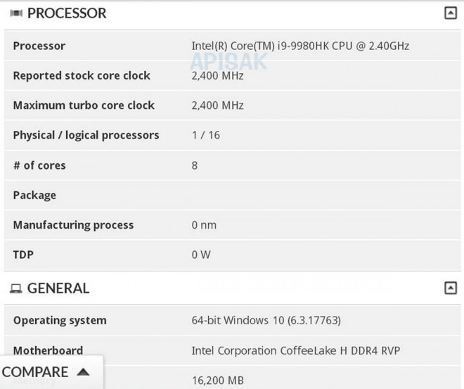 processeur intel Core-i9-9980HK