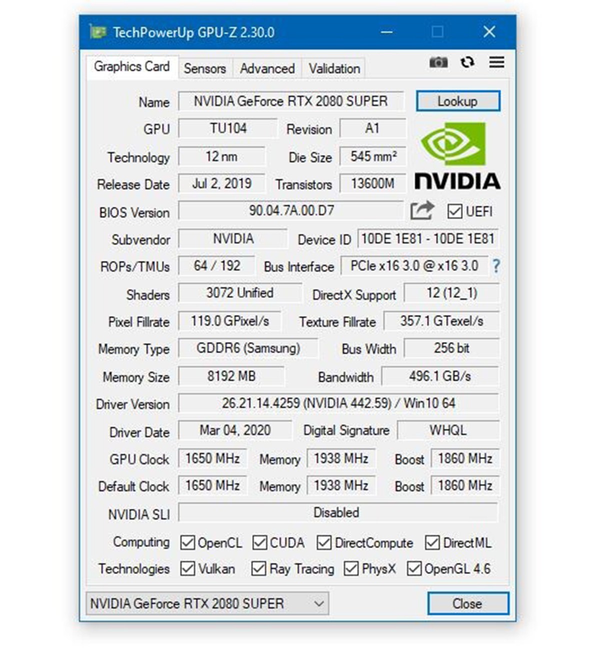Le logiciel GPU-Z est disponible en version 2.30.0