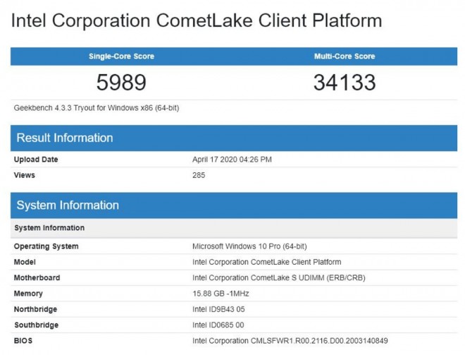 benchs Intel Core i7-10700K i5-10600K proches ryzen-7-3800X ryzen-5-3600X AMD