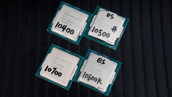 benchs processeurs intel core 10400 10500 1600k 10700