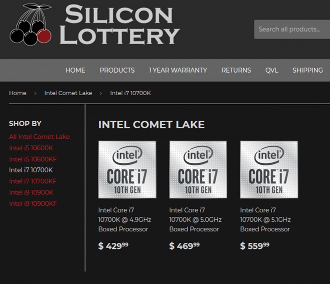 silicon-lottery core-i7-10700k overclocking-binning