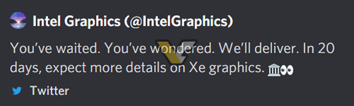 Intel donnera tous les détails sur sa carte graphique Intel Xe dans 20 jours