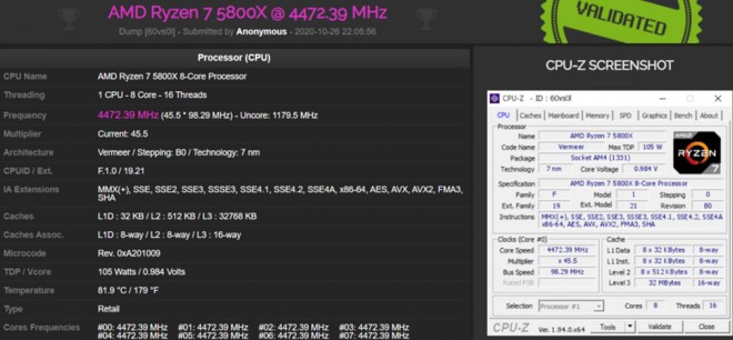 AMD RYZEN-7-5800X RYZEN-9-5950X cpu-z-benchmark
