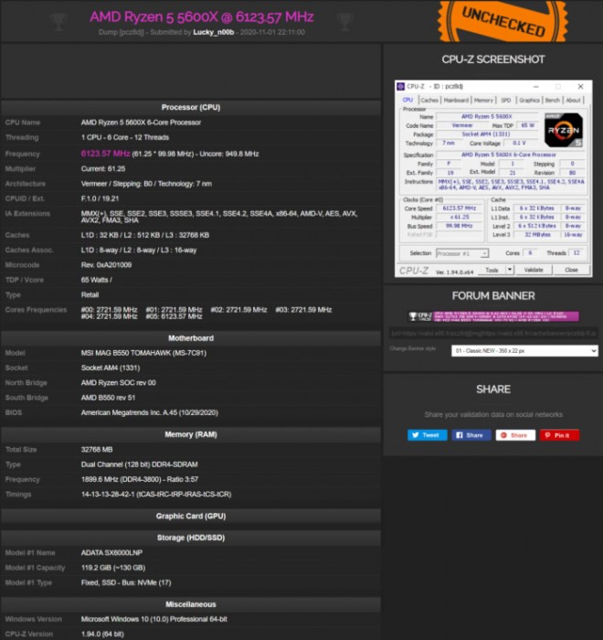 CPU amd ryzen-5-5600x overclocking aircooling