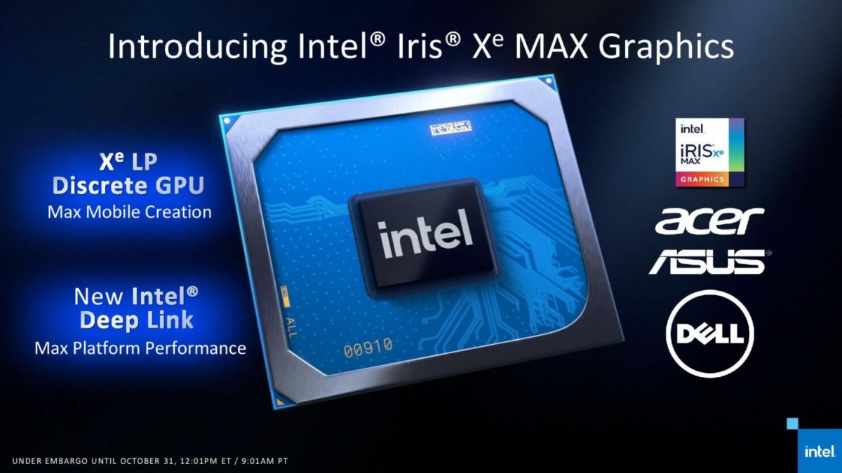 Intel annonce et lance son GPU Iris Xe MAX avec 4 Go de mémoire dédiée