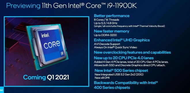 processeur cpu intel core i9-11900K IPC-19-points gaming-best
