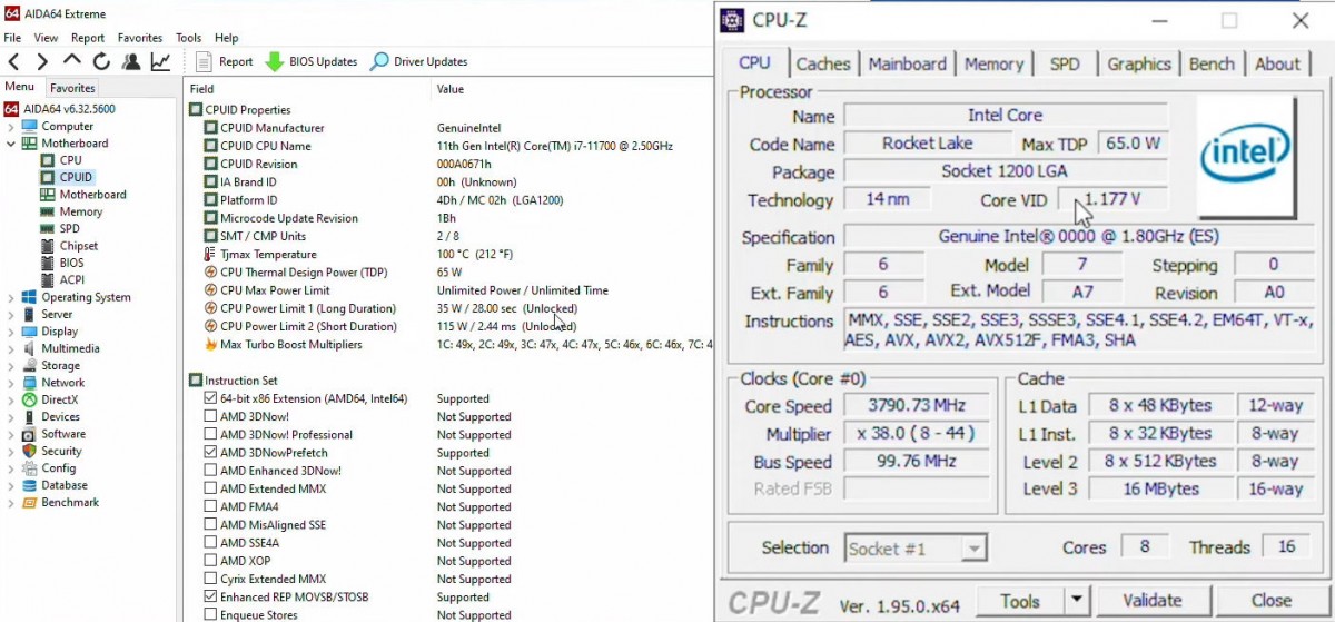 Le futur Intel Core i7-11700 très proche du AMD RYZEN 7 5800X