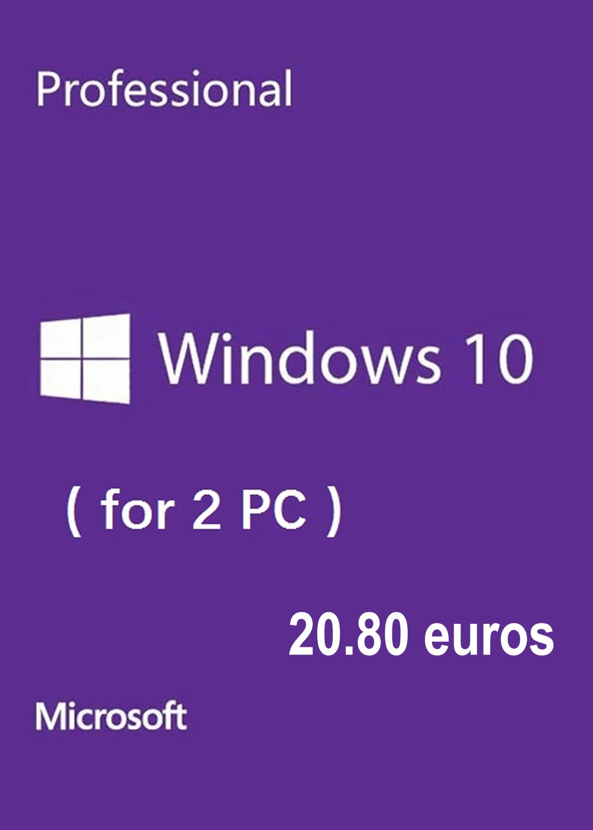 La clé Windows 10 Pro OEM pour un PC à 12.36 euros, pour 2 PC à 20.80 euros