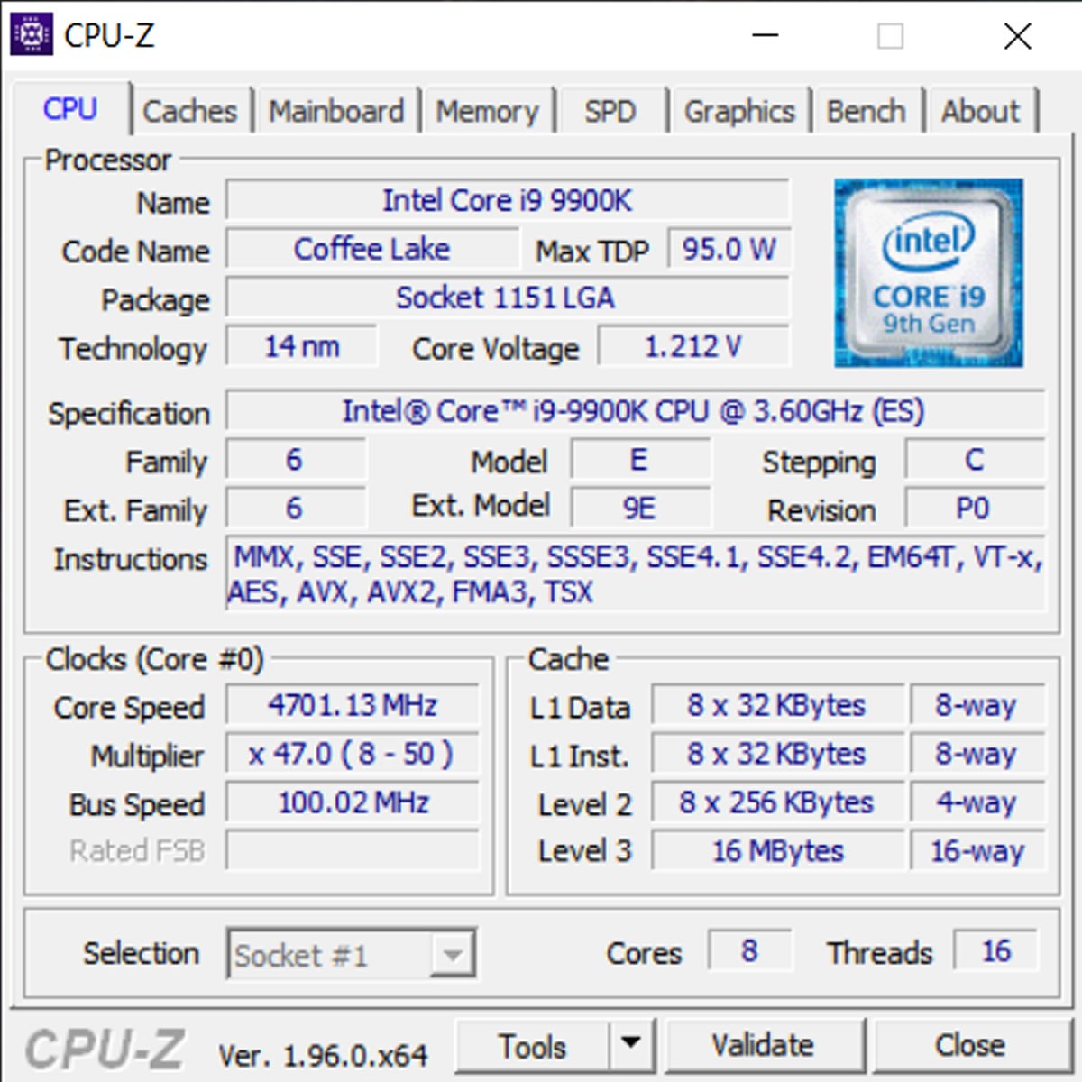 Le nouveau CPU-Z, dans sa version 1.96, intègre le support d'Alder Lake, des 5000G, du Z690 et de la DDR5