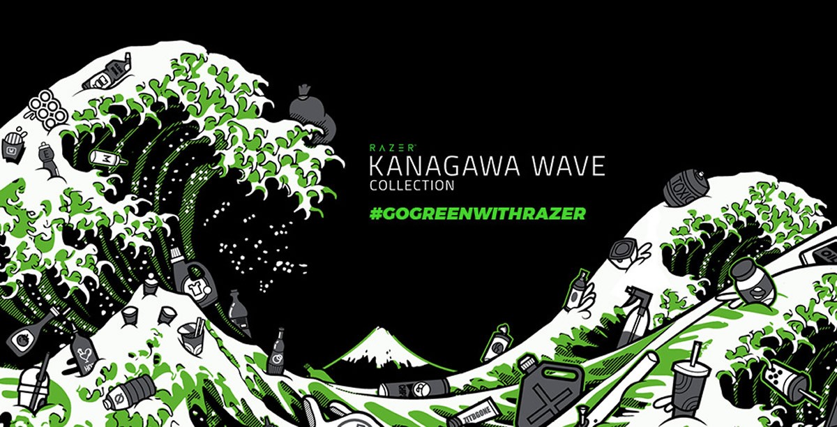 Avec la collection Kanagawa Wave Razer nous propose des vêtements en déchets plastiques marins recyclés